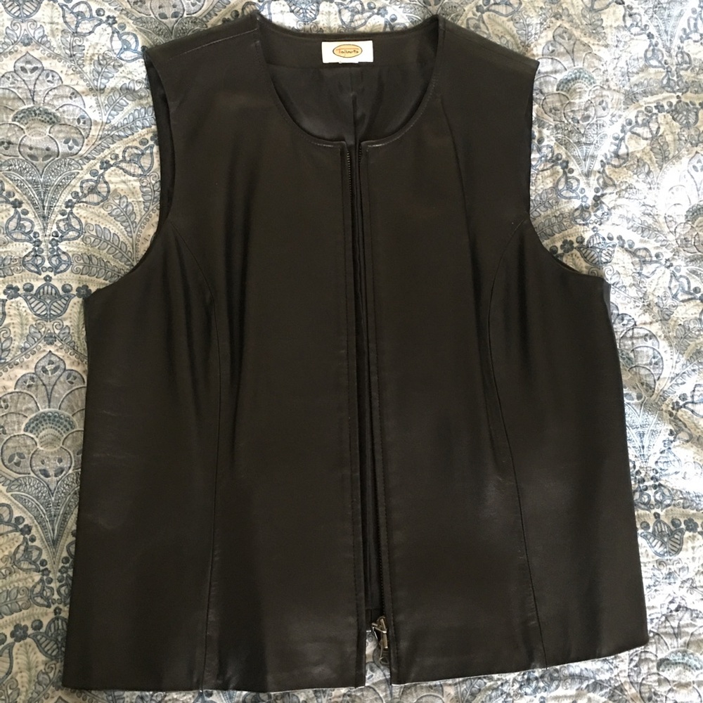 Talbots Genuine Leather Vest
